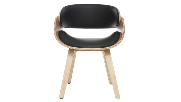 magasin pour Chaise Design Noir Et Bois Clair BENT 1