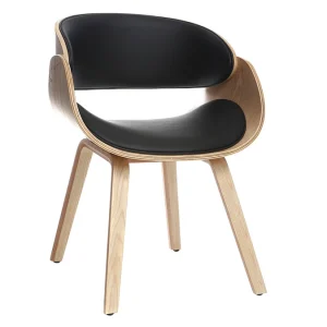 magasin pour Chaise Design Noir Et Bois Clair BENT 13