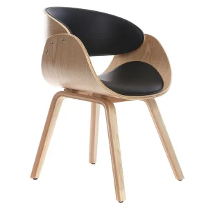 magasin pour Chaise Design Noir Et Bois Clair BENT 15