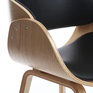 Chaise Design Noir Et Bois Clair BENT 19