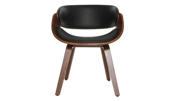 Chaise Design Noir Et Bois Foncé Noyer BENT 1