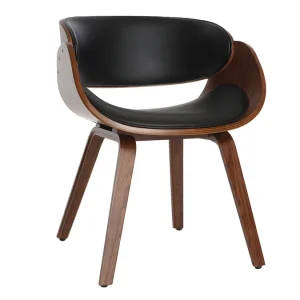 Chaise Design Noir Et Bois Foncé Noyer BENT 13