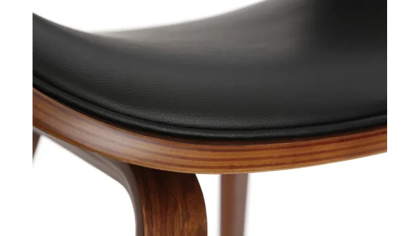 Chaise Design Noir Et Bois Foncé Noyer BENT 6