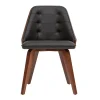 l'unique style Chaise Design Noir Et Bois Foncé Noyer FLUFFY 34