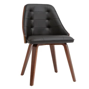 Chaise Design Noir Et Bois Foncé Noyer FLUFFY 13