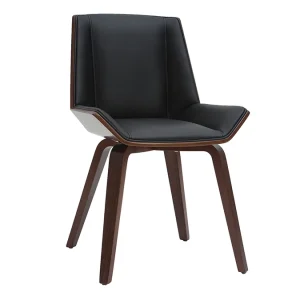 Chaise Design Noir Et Bois Foncé Noyer MELKIOR 11