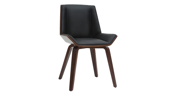 Chaise Design Noir Et Bois Foncé Noyer MELKIOR boutique en ligne 3