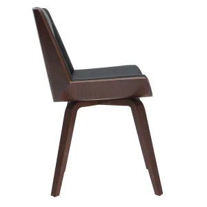 Chaise Design Noir Et Bois Foncé Noyer MELKIOR 13