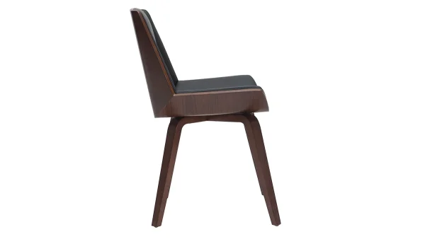 Chaise Design Noir Et Bois Foncé Noyer MELKIOR boutique en ligne 4