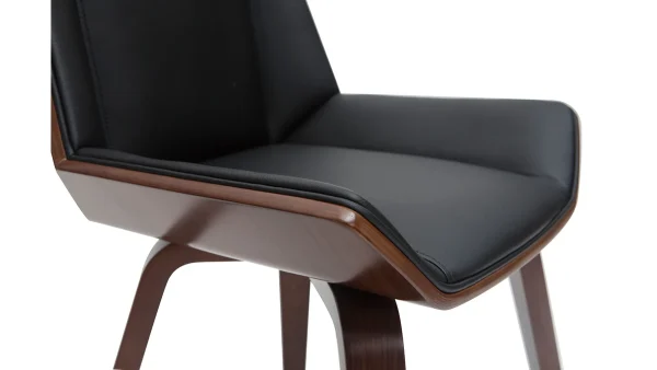 Chaise Design Noir Et Bois Foncé Noyer MELKIOR 6