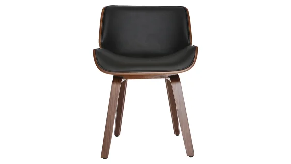 le grand escompte Chaise Design Noir Et Bois Foncé RUBBENS 1