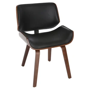 le grand escompte Chaise Design Noir Et Bois Foncé RUBBENS 13