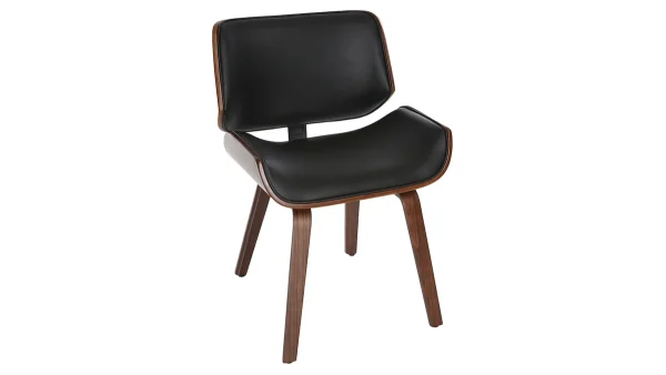 Chaise Design Noir Et Bois Foncé RUBBENS 3