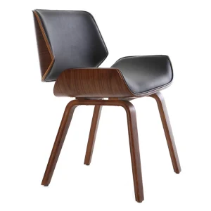 Chaise Design Noir Et Bois Foncé RUBBENS 15