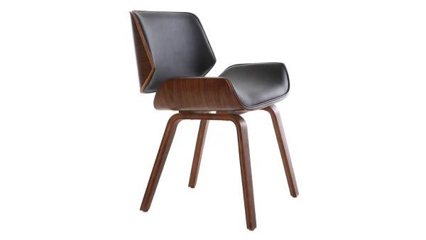 Chaise Design Noir Et Bois Foncé RUBBENS 4