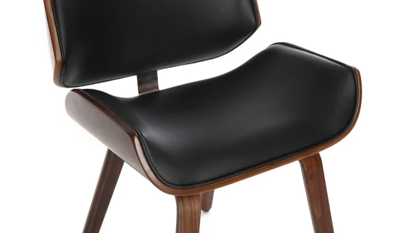 le grand escompte Chaise Design Noir Et Bois Foncé RUBBENS 6