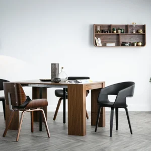 le grand escompte Chaise Design Noir Et Bois Foncé RUBBENS 23