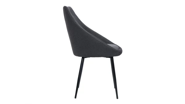 Chaise En Tissu Gris Foncé Et Métal Noir BOOMER 4