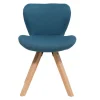 Chaise Scandinave En Tissu Bleu Canard Et Bois Clair Massif ANYA 26