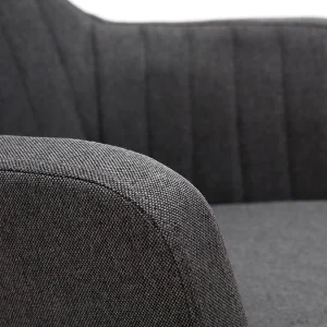 dernières Chaise Scandinave En Tissu Gris Anthracite Et Bois Clair ALEYNA 18