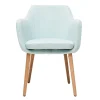 Chaise Scandinave En Tissu Menthe à L’eau Et Bois Clair Massif ALEYNA Officielle 31