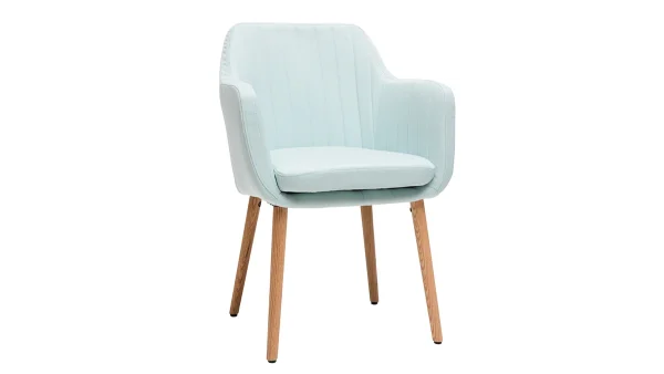 Chaise Scandinave En Tissu Menthe à L’eau Et Bois Clair Massif ALEYNA Officielle 3