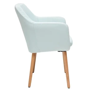 Chaise Scandinave En Tissu Menthe à L’eau Et Bois Clair Massif ALEYNA 14