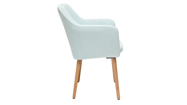 Chaise Scandinave En Tissu Menthe à L’eau Et Bois Clair Massif ALEYNA Officielle 4