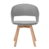 Chaise Scandinave Gris Et Bois Clair Massif PRISMA 28