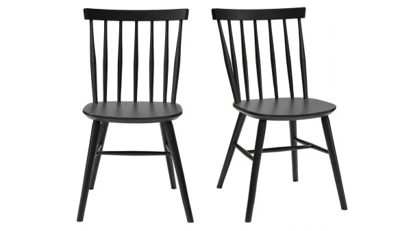 Chaises à Barreaux Bois Noir (lot De 2) COLBERT 1