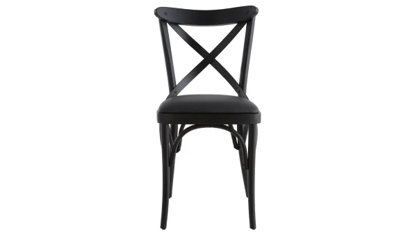 styles dernier cri Chaises Bistrot En Bois Noir (lot De 2) MARCEL 3