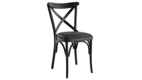 styles dernier cri Chaises Bistrot En Bois Noir (lot De 2) MARCEL 4