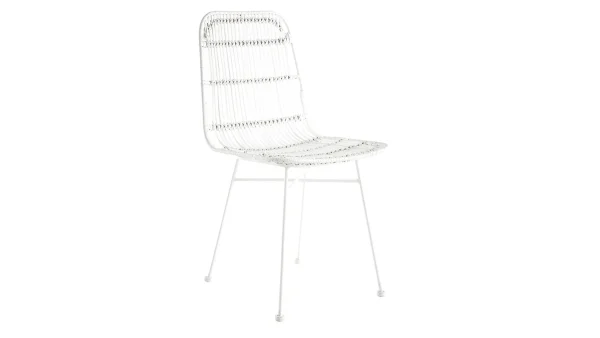 Chaises Blanches En Rotin Et Métal (lot De 2) MALACCA – Miliboo & Stéphane Plaza 4