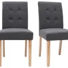 Chaises Capitonnées En Tissu Gris Foncé Et Bois Clair Massif (lot De 2) ESTER Boutique officielle 29