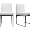 Chaises Design Blanc Et Acier Chromé (lot De 2) JUNIA 32