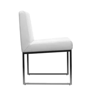 Chaises Design Blanc Et Acier Chromé (lot De 2) JUNIA 17