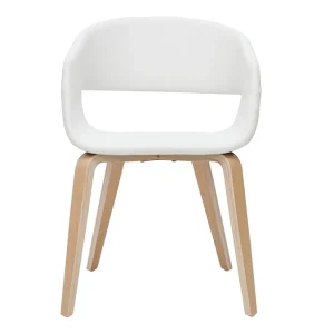 Chaises Design Blanc Et Bois Clair (lot De 2) SLAM 11