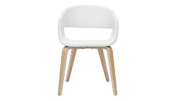 Chaises Design Blanc Et Bois Clair (lot De 2) SLAM 3