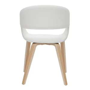 Chaises Design Blanc Et Bois Clair (lot De 2) SLAM 17