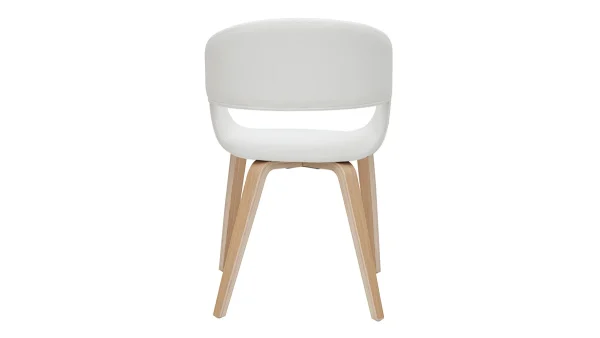 Chaises Design Blanc Et Bois Clair (lot De 2) SLAM 6