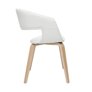 Chaises Design Blanc Et Bois Clair (lot De 2) SLAM 15