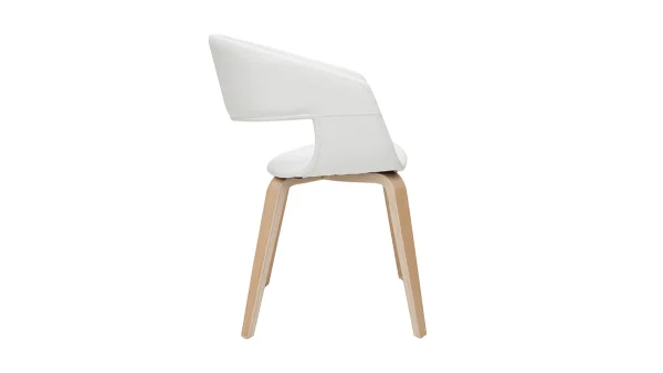 Chaises Design Blanc Et Bois Clair (lot De 2) SLAM 5