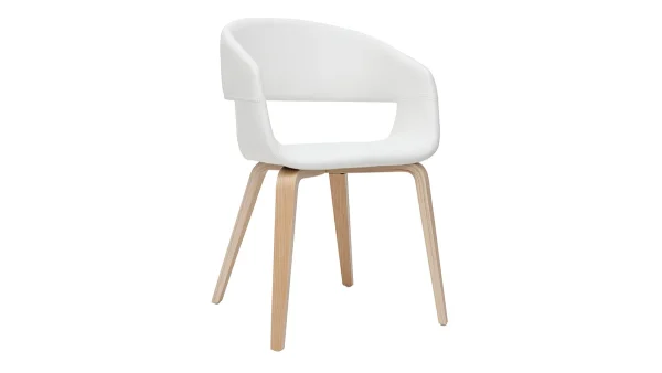 Chaises Design Blanc Et Bois Clair (lot De 2) SLAM 4