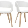 Chaises Design Blanc Et Bois Clair (lot De 2) SLAM 25