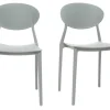 Chaises Design Empilables Grises (lot De 2) ANNA 34