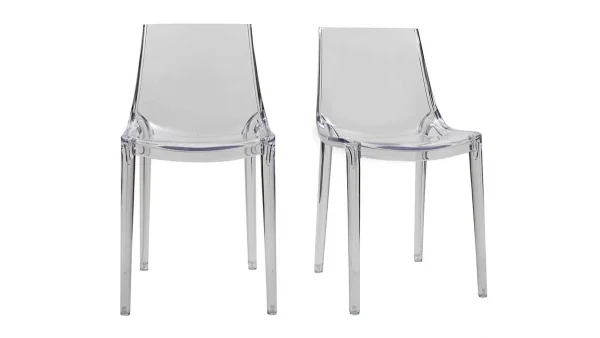 Chaises Design Empilables Transparentes Intérieur Et Extérieur (lot De 2) YZEL 1