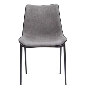 Chaises Design En Tissu Effet Velours Gris Et Métal Noir (lot De 2) BLAZE 13