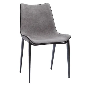 Chaises Design En Tissu Effet Velours Gris Et Métal Noir (lot De 2) BLAZE 15