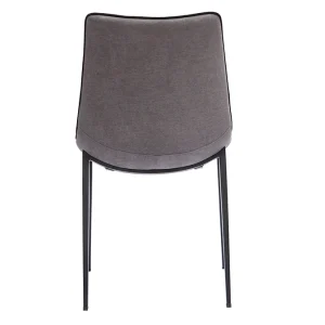 Chaises Design En Tissu Effet Velours Gris Et Métal Noir (lot De 2) BLAZE destockage 19