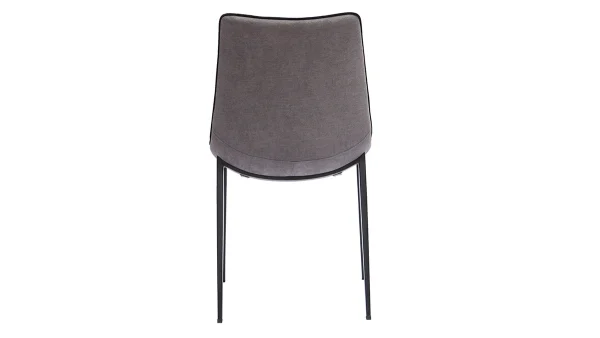 Chaises Design En Tissu Effet Velours Gris Et Métal Noir (lot De 2) BLAZE destockage 6